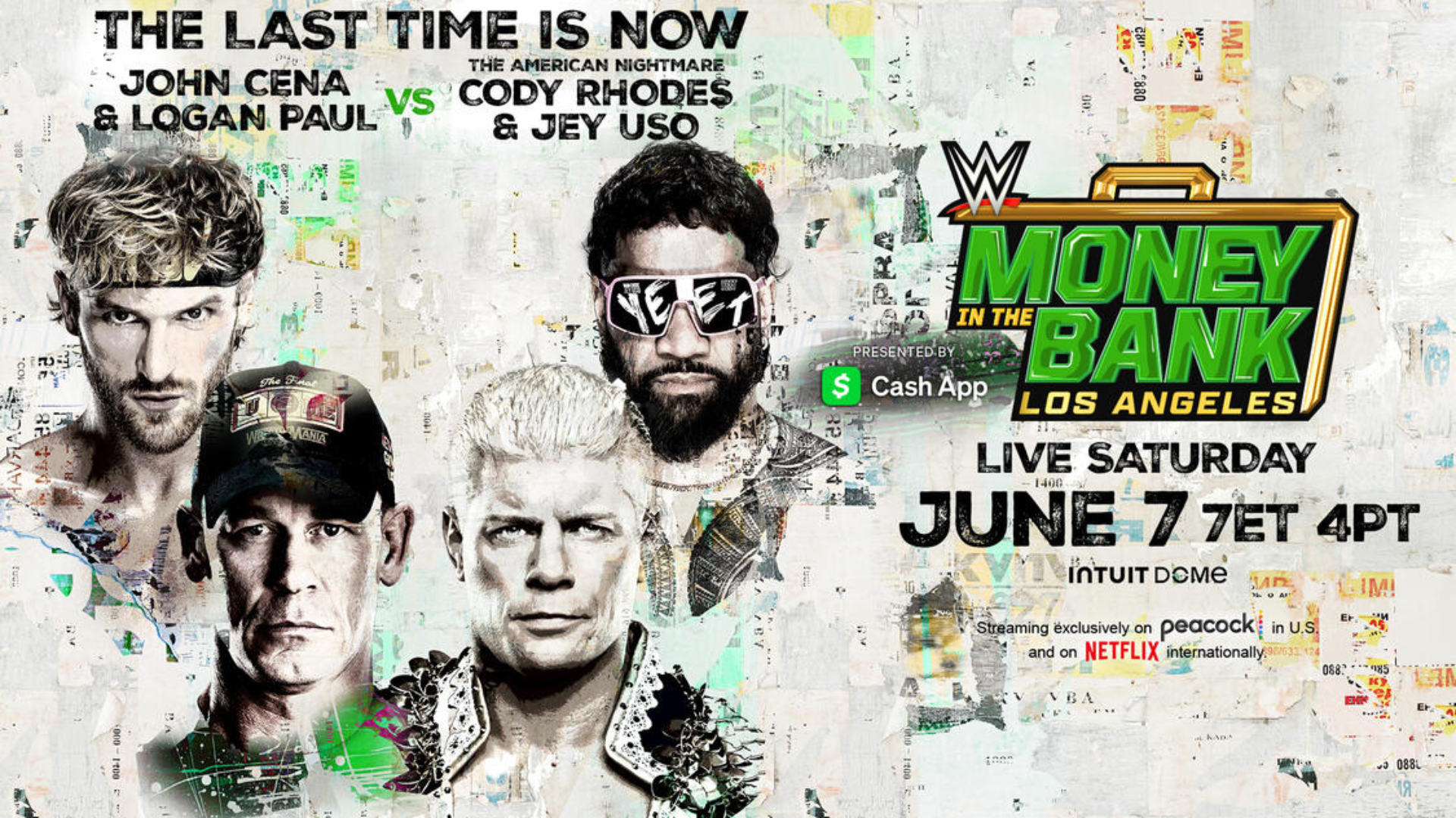 WWE MITB 2025 John Cena Logan Paul Cody Rhodes Jey Uso